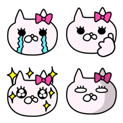 [LINE絵文字] みゆにゃ☆のリボンねこちゃん絵文字の画像