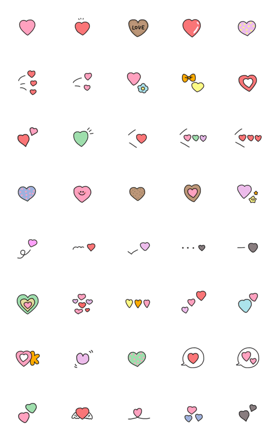 [LINE絵文字]ハートだらけ♡♡の画像一覧