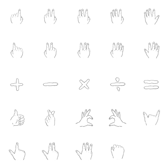 [LINE絵文字]Number with handsの画像一覧