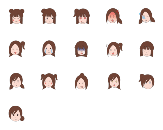 [LINE絵文字]girls in different shapesの画像一覧