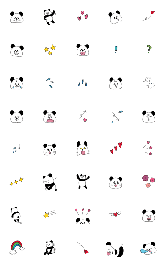 [LINE絵文字]パンダちゃんの毎日絵文字の画像一覧