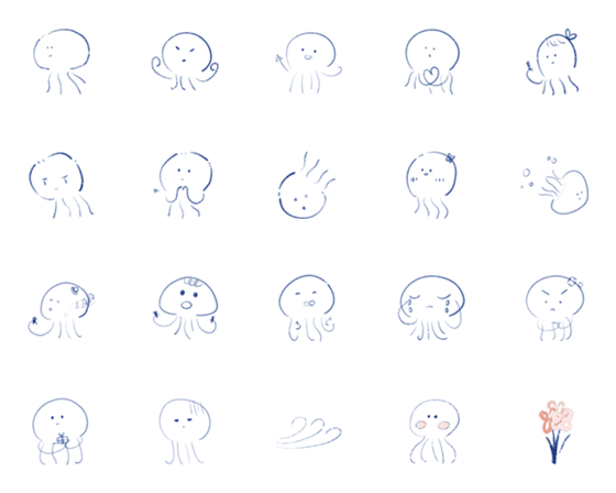 [LINE絵文字]Jellyfish stripes.の画像一覧