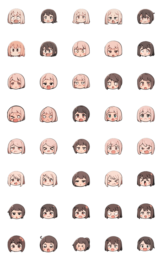 [LINE絵文字]anime stickers-girl1の画像一覧