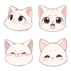 [LINE絵文字] animal stickers-white catの画像