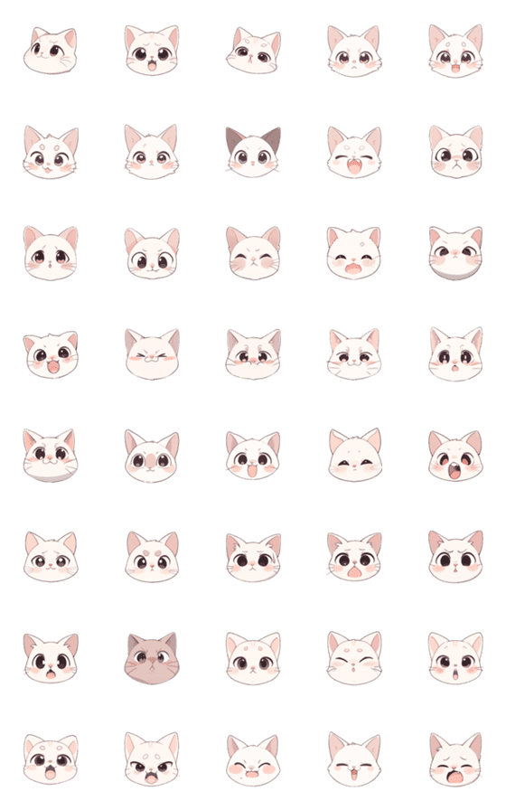 [LINE絵文字]animal stickers-white catの画像一覧