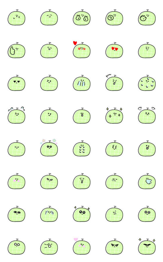 [LINE絵文字]シンプル メロン 日常会話の画像一覧