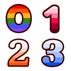 [LINE絵文字] Bright colored numbers, cute.の画像