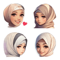 [LINE絵文字] hijab2emojiの画像