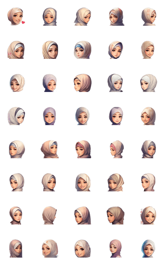 [LINE絵文字]hijab2emojiの画像一覧