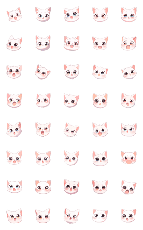 [LINE絵文字]animal stickers-pink catの画像一覧