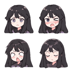 [LINE絵文字] cute girl-long haired girlの画像