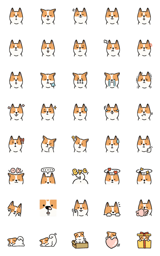 [LINE絵文字]Yongkeey Dog Emojiの画像一覧