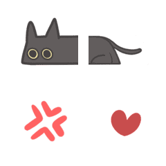 [LINE絵文字] Just a black catの画像