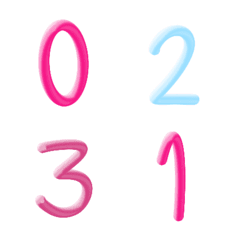 [LINE絵文字] Barbie Pink Numbers and Colorful Numbersの画像