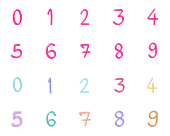 [LINE絵文字]Barbie Pink Numbers and Colorful Numbersの画像一覧