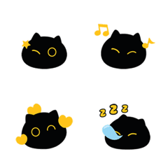 [LINE絵文字] Kurobo Cat Emojiの画像