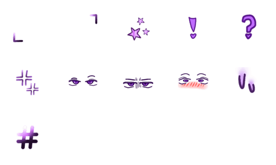 [LINE絵文字]！ Purple emoji ！の画像一覧