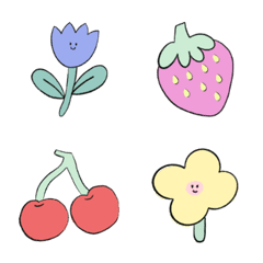 [LINE絵文字] Good vibes Flower with smiley facesの画像