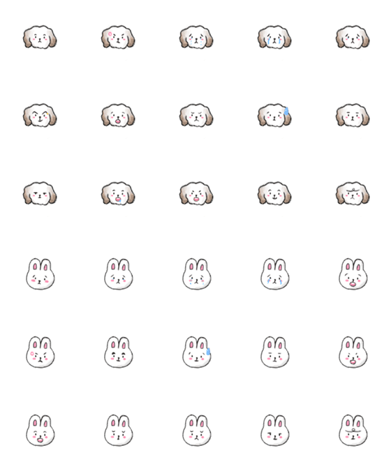 [LINE絵文字]Puppy ＆ Bunnyの画像一覧