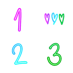 [LINE絵文字] multi colored numbersの画像