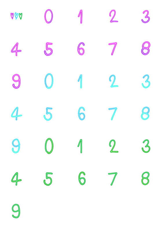 [LINE絵文字]multi colored numbersの画像一覧