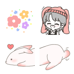 [LINE絵文字] tiny rabbit and cute elementsの画像