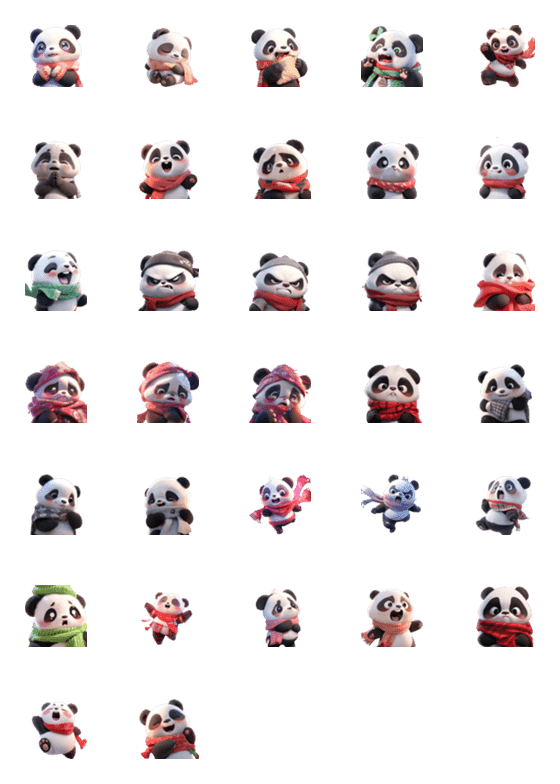 [LINE絵文字]Panda 3Dの画像一覧