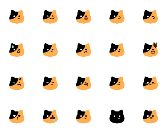 [LINE絵文字]Yellow black cat emojiの画像一覧