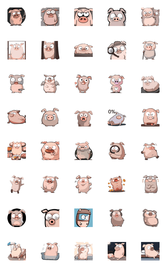 [LINE絵文字]Pig_activity(2023 LET'S DRAW)の画像一覧