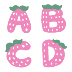 [LINE絵文字] Cute Strawberry Fontの画像