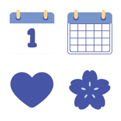 [LINE絵文字] Cute Calendar [Navy Blue]の画像