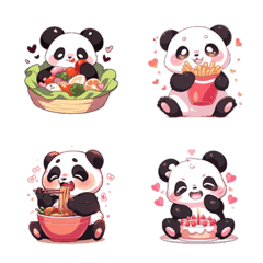 [LINE絵文字] Panda  love eat brownの画像