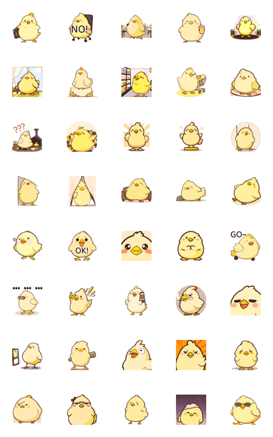 [LINE絵文字]chicken_activity(2023 LET'S DRAW)の画像一覧