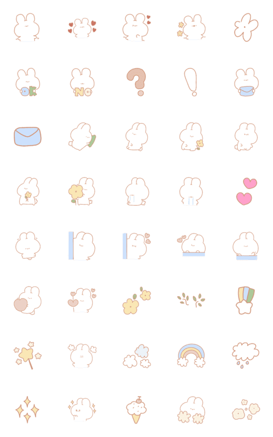 [LINE絵文字]Emoji rabbit cute a*の画像一覧