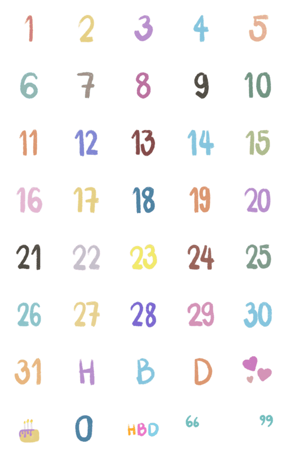 [LINE絵文字]Number 1-31 birthdayの画像一覧