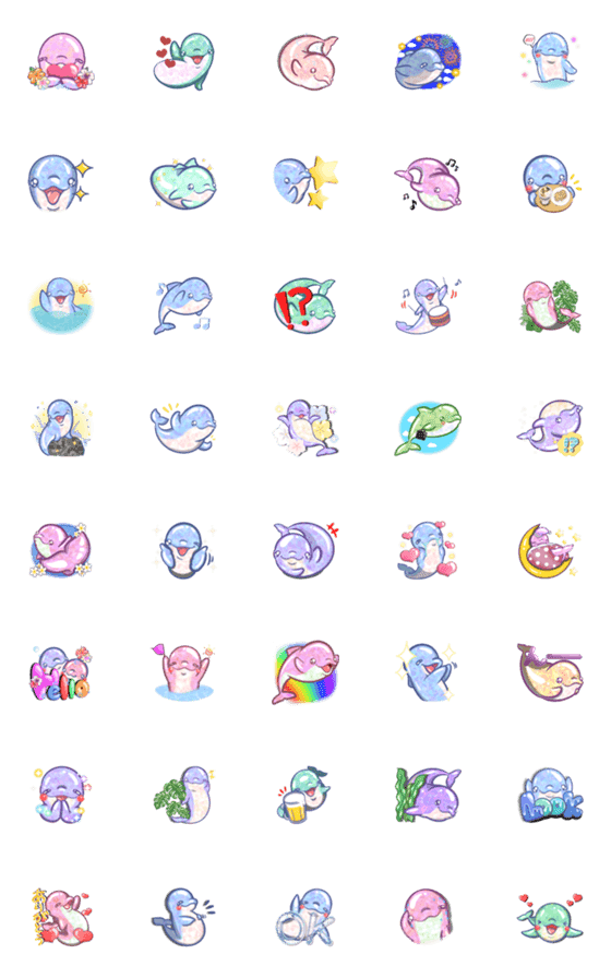 [LINE絵文字]Pop and nauhty Dolphin Emoji.の画像一覧