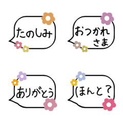 [LINE絵文字] お花の吹き出しメッセージの画像