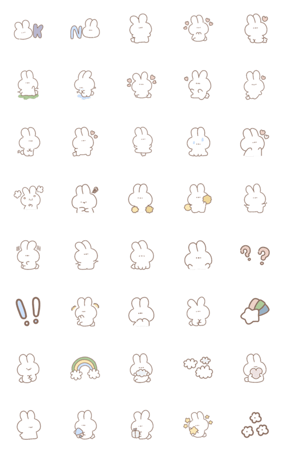 [LINE絵文字]Rabbit cute d*の画像一覧