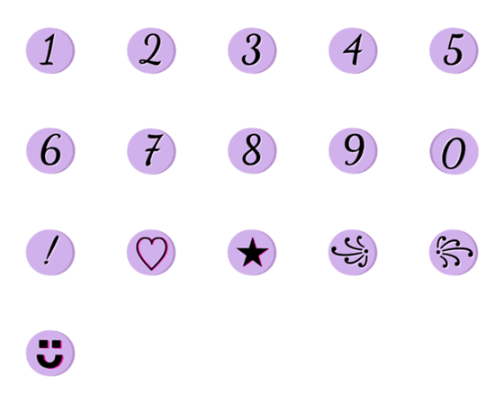 [LINE絵文字]Purple number (circle)の画像一覧