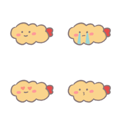 [LINE絵文字] Dried Tofu's emoji | Cloud Fried Shrimpの画像