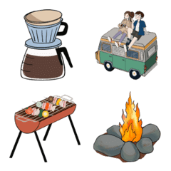 [LINE絵文字] Romantic Camping Dateの画像