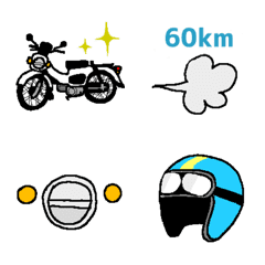 [LINE絵文字] へたうまバイク絵文字 byおやつ大好きの画像