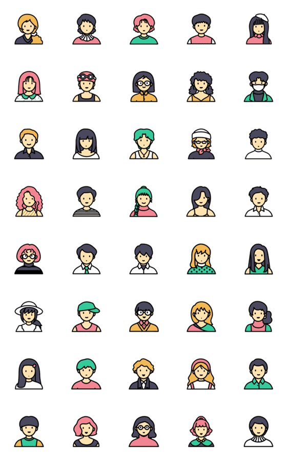 [LINE絵文字]Cartoon human emoji ver.003の画像一覧