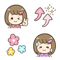 [LINE絵文字] やさしいガール♡えもじの画像