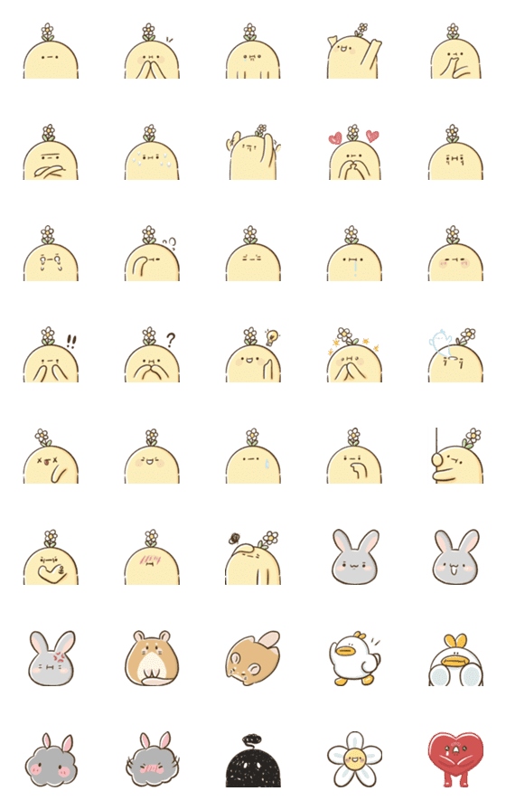 [LINE絵文字]A lot of green emoji stickersの画像一覧