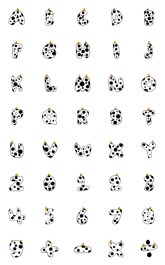 [LINE絵文字]Little cow A-Zの画像一覧