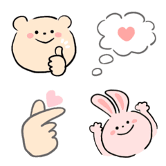 [LINE絵文字] くまとうさぎといろいろの画像