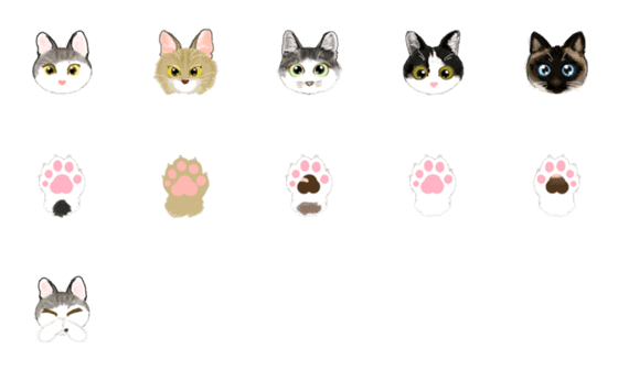 [LINE絵文字]猫可愛絵文字の画像一覧