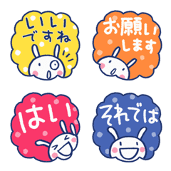 [LINE絵文字] 日常敬語☆ほぼ白うさぎ絵文字の画像