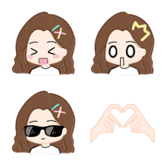 [LINE絵文字] curly hair_cc_XI XI - emojiの画像